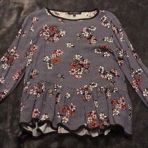 Black and White Print with Flowers Cami